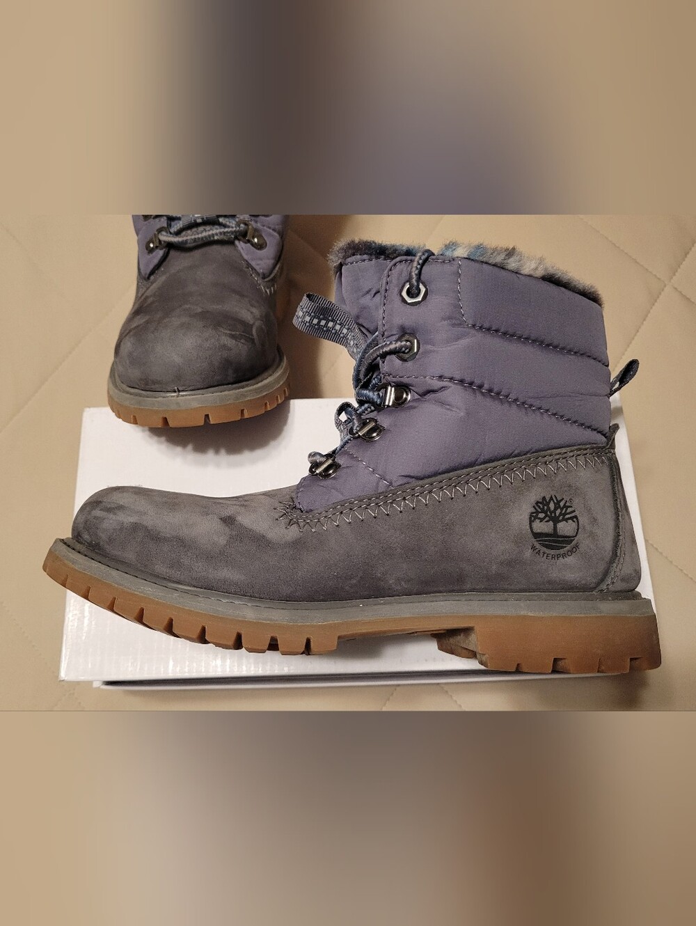 Timberland Women's 6-Inch Premium Puffer Waterproof Boots Forged Iron Size 6